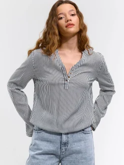 GATE Damska bluzka w paski| Koszulki I Topy·Bluzki