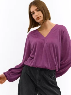 GATE Damska bluzka z dekoltem w kształcie litery V| Koszulki I Topy·Topy|Koszulki I Topy·Bluzki