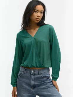 GATE Damska bluzka z dekoltem w kształcie litery V| Koszulki I Topy·Topy|Koszulki I Topy·Bluzki