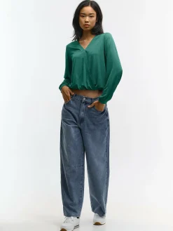 GATE Damska bluzka z dekoltem w kształcie litery V| Koszulki I Topy·Topy|Koszulki I Topy·Bluzki