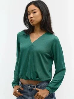 GATE Damska bluzka z dekoltem w kształcie litery V| Koszulki I Topy·Topy|Koszulki I Topy·Bluzki