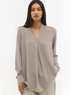 GATE Damska bluzka z dekoltem w kształcie litery V| Koszulki I Topy·Bluzki