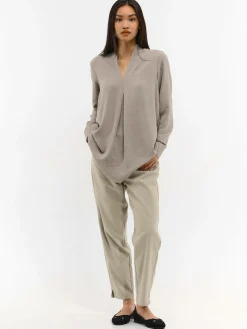 GATE Damska bluzka z dekoltem w kształcie litery V| Koszulki I Topy·Bluzki