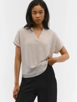 GATE Damska bluzka z dekoltem w kształcie litery V| Koszulki I Topy·Bluzki