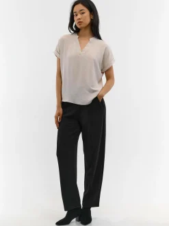 GATE Damska bluzka z dekoltem w kształcie litery V| Koszulki I Topy·Bluzki