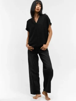 GATE Damska bluzka z dekoltem w kształcie litery V| Koszulki I Topy·Bluzki