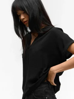 GATE Damska bluzka z dekoltem w kształcie litery V| Koszulki I Topy·Bluzki