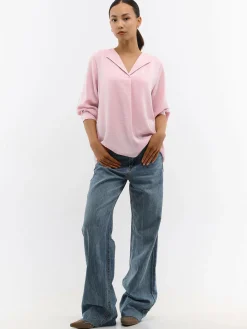 GATE Damska bluzka z dekoltem w kształcie litery V| Koszulki I Topy·Bluzki