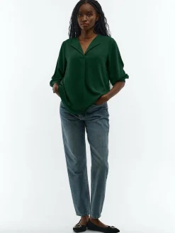 GATE Damska bluzka z dekoltem w kształcie litery V| Koszulki I Topy·Bluzki