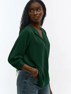 GATE Damska bluzka z dekoltem w kształcie litery V| Koszulki I Topy·Bluzki