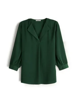 GATE Damska bluzka z dekoltem w kształcie litery V| Koszulki I Topy·Bluzki