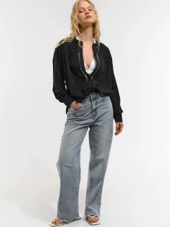 GATE Damska bluzka z długim rękawem| Koszulki I Topy·Bluzki