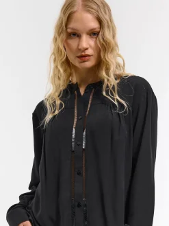 GATE Damska bluzka z długim rękawem| Koszulki I Topy·Bluzki