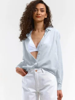 GATE Damska bluzka z długim rękawem| Koszulki I Topy·Bluzki