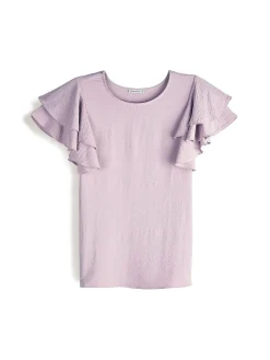 GATE Damska bluzka z falbankami| Koszulki I Topy·Topy