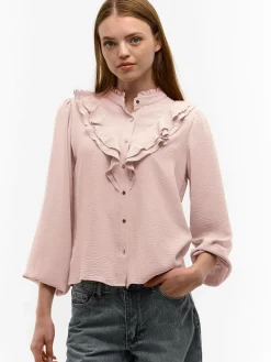 GATE Damska bluzka z falbankami| Koszulki I Topy·Bluzki