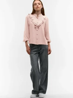 GATE Damska bluzka z falbankami| Koszulki I Topy·Bluzki