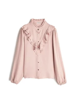 GATE Damska bluzka z falbankami| Koszulki I Topy·Bluzki