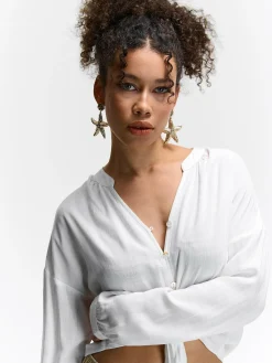 GATE Damska bluzka z wiskozy| Koszulki I Topy·Bluzki