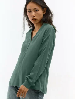 GATE Damska bluzka z wiskozy| Koszulki I Topy·Bluzki