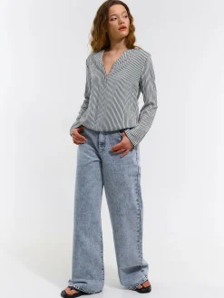 GATE Damska bluzka z wiskozy| Koszulki I Topy·Bluzki