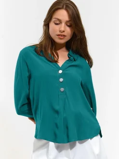 GATE Damska bluzka z wiskozy| Koszulki I Topy·Bluzki