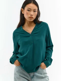 GATE Damska bluzka z wiskozy| Koszulki I Topy·Bluzki