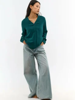 GATE Damska bluzka z wiskozy| Koszulki I Topy·Bluzki