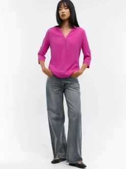 GATE Damska bluzka z wiskozy| Koszulki I Topy·Bluzki