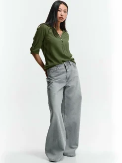 GATE Damska bluzka z wiskozy| Koszulki I Topy·Bluzki