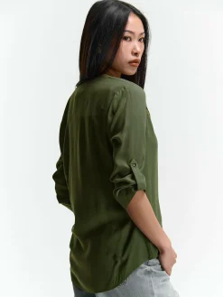 GATE Damska bluzka z wiskozy| Koszulki I Topy·Bluzki