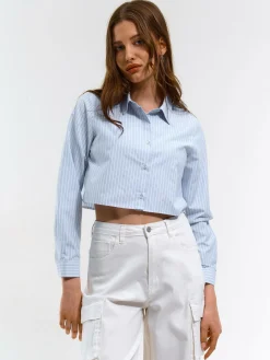 GATE Damska koszula w paski|Damskie Koszulki I Topy·Koszule Damskie