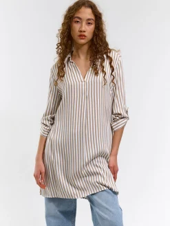 GATE Damska koszula w paski| Koszulki I Topy·Bluzki