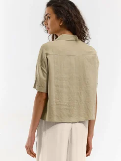 GATE Damska koszula z mieszanki lnu|Damskie Koszulki I Topy·Koszule Damskie