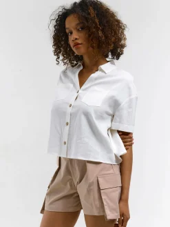 GATE Damska koszula z mieszanki lnu|Damskie Koszulki I Topy·Koszule Damskie