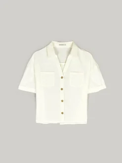 GATE Damska koszula z mieszanki lnu|Damskie Koszulki I Topy·Koszule Damskie