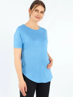 GATE Damska koszulka basic z wiskozy o luźnym kroju|Dzieci Maternity