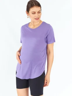 GATE Damska koszulka basic z wiskozy o luźnym kroju|Dzieci Maternity