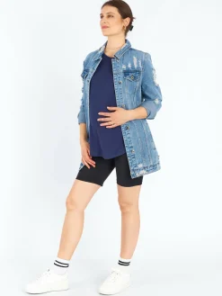 GATE Damska koszulka basic z wiskozy o luźnym kroju|Dzieci Maternity