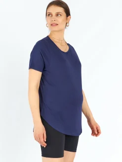 GATE Damska koszulka basic z wiskozy o luźnym kroju|Dzieci Maternity