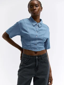 GATE Damska krótka bluzka|Damskie Koszulki I Topy·Koszule Damskie