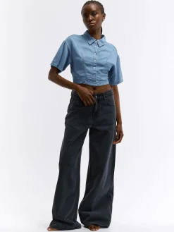 GATE Damska krótka bluzka|Damskie Koszulki I Topy·Koszule Damskie