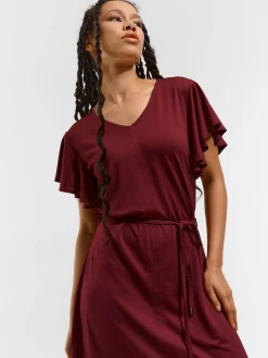 GATE Damska sukienka mini z marszczonymi rękawami| Kategorie·Sukienki