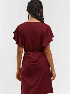 GATE Damska sukienka mini z marszczonymi rękawami| Kategorie·Sukienki