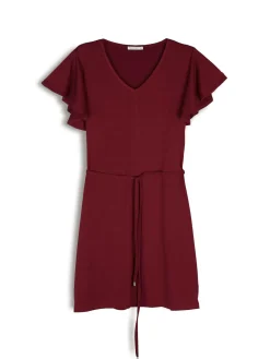 GATE Damska sukienka mini z marszczonymi rękawami| Kategorie·Sukienki