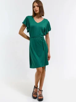 GATE Damska sukienka mini z marszczonymi rękawami| Kategorie·Sukienki