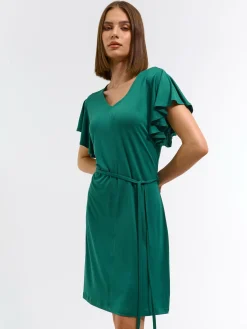 GATE Damska sukienka mini z marszczonymi rękawami| Kategorie·Sukienki