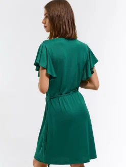 GATE Damska sukienka mini z marszczonymi rękawami| Kategorie·Sukienki