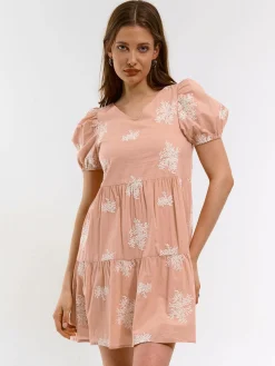 GATE Damska sukienka mini z marszczonymi rękawami| Kategorie·Sukienki