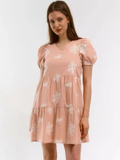 GATE Damska sukienka mini z marszczonymi rękawami| Kategorie·Sukienki